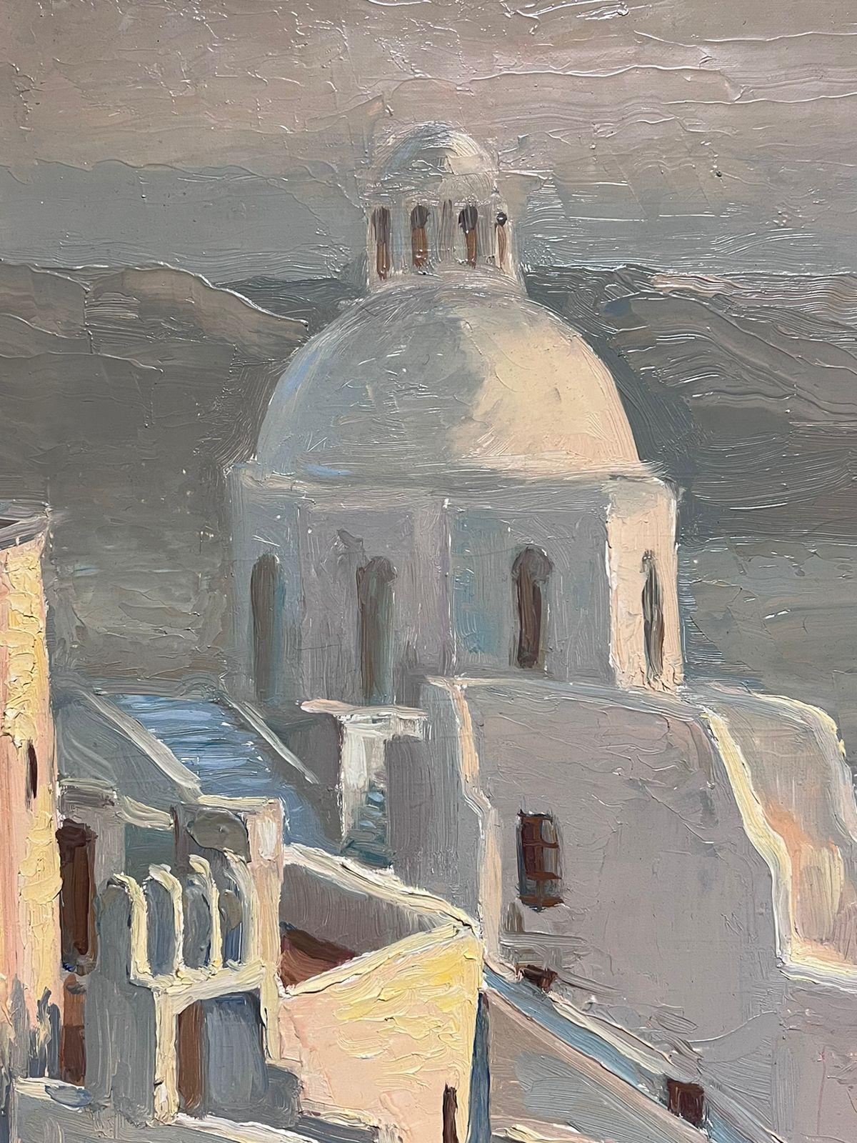 Pintura al óleo francesa firmada Tejados y edificios de ciudades antiguas del norte de África - Painting Moderno de Georges Bordonove