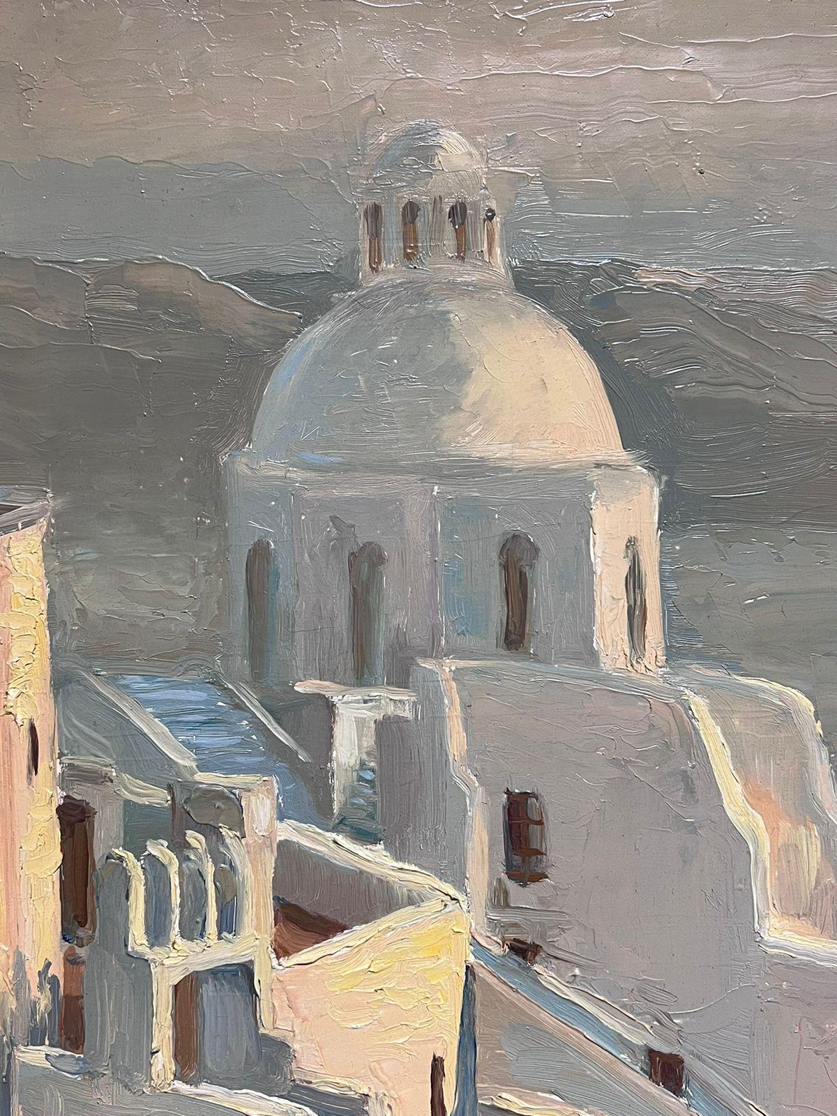 Pintura al óleo francesa firmada Tejados y edificios de ciudades antiguas del norte de África 3