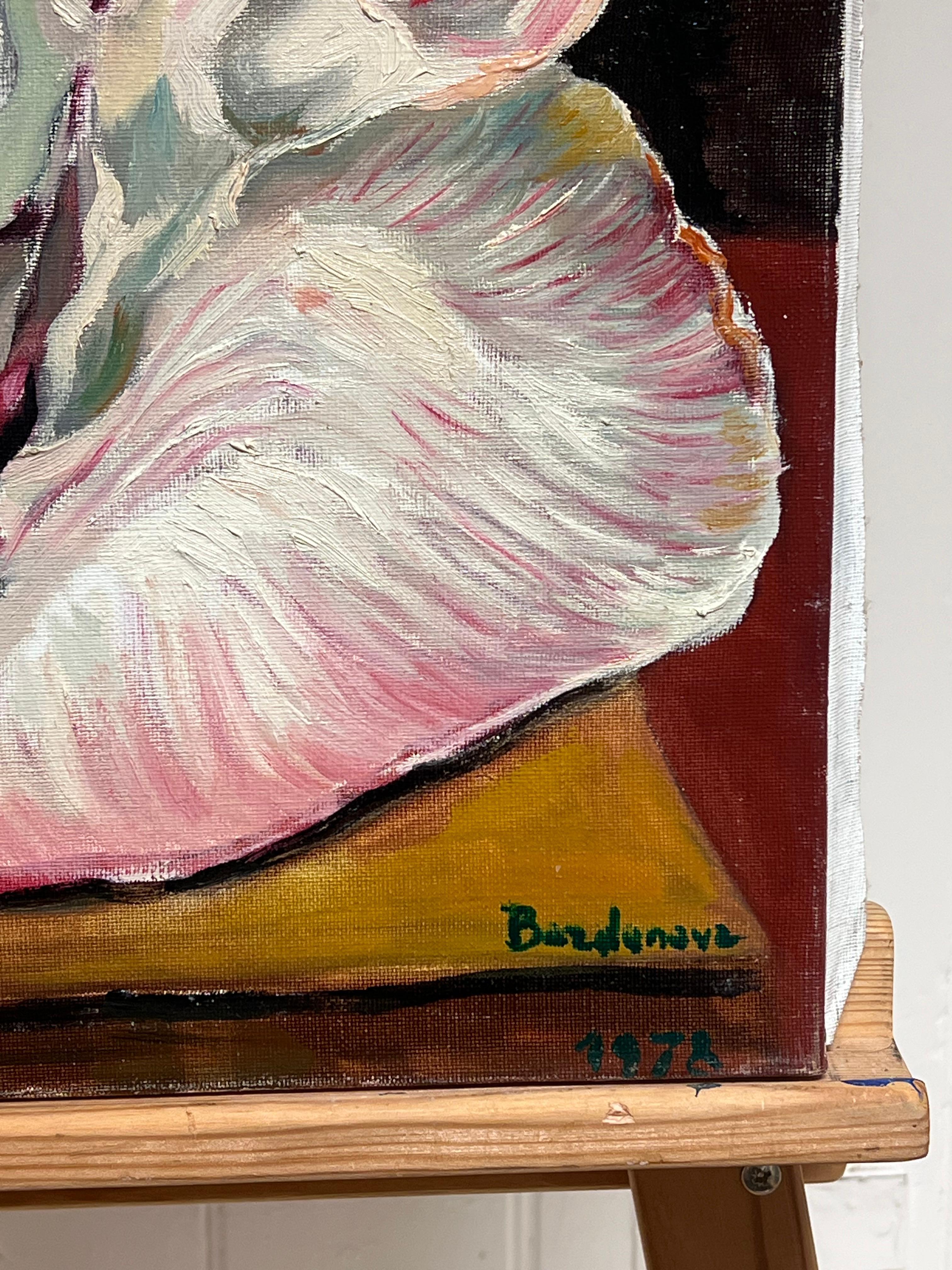 Still Life Fish & Garlic French Impressionist Oil Painting For Sale 1