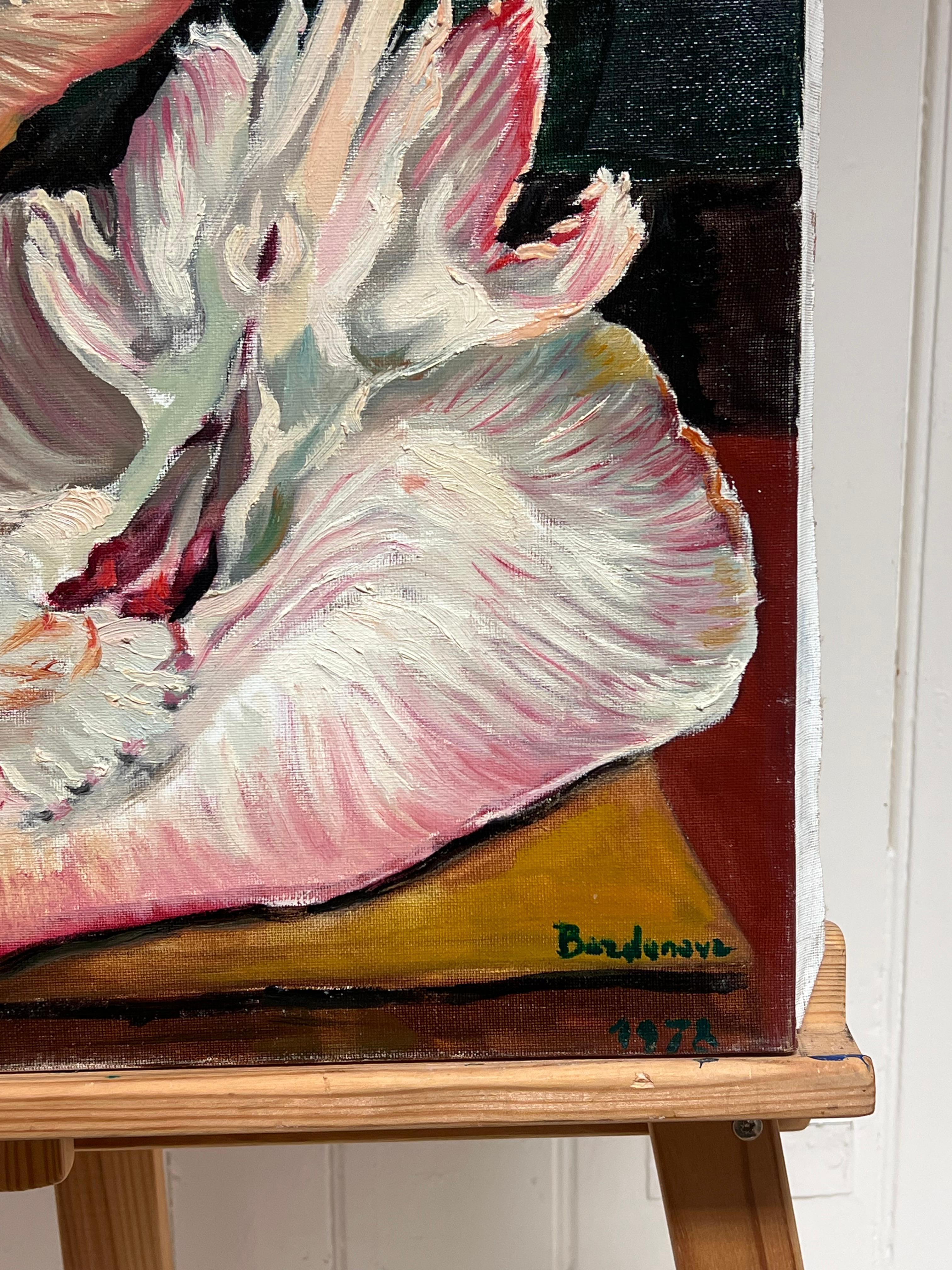 Still Life Fish & Garlic French Impressionist Oil Painting For Sale 2