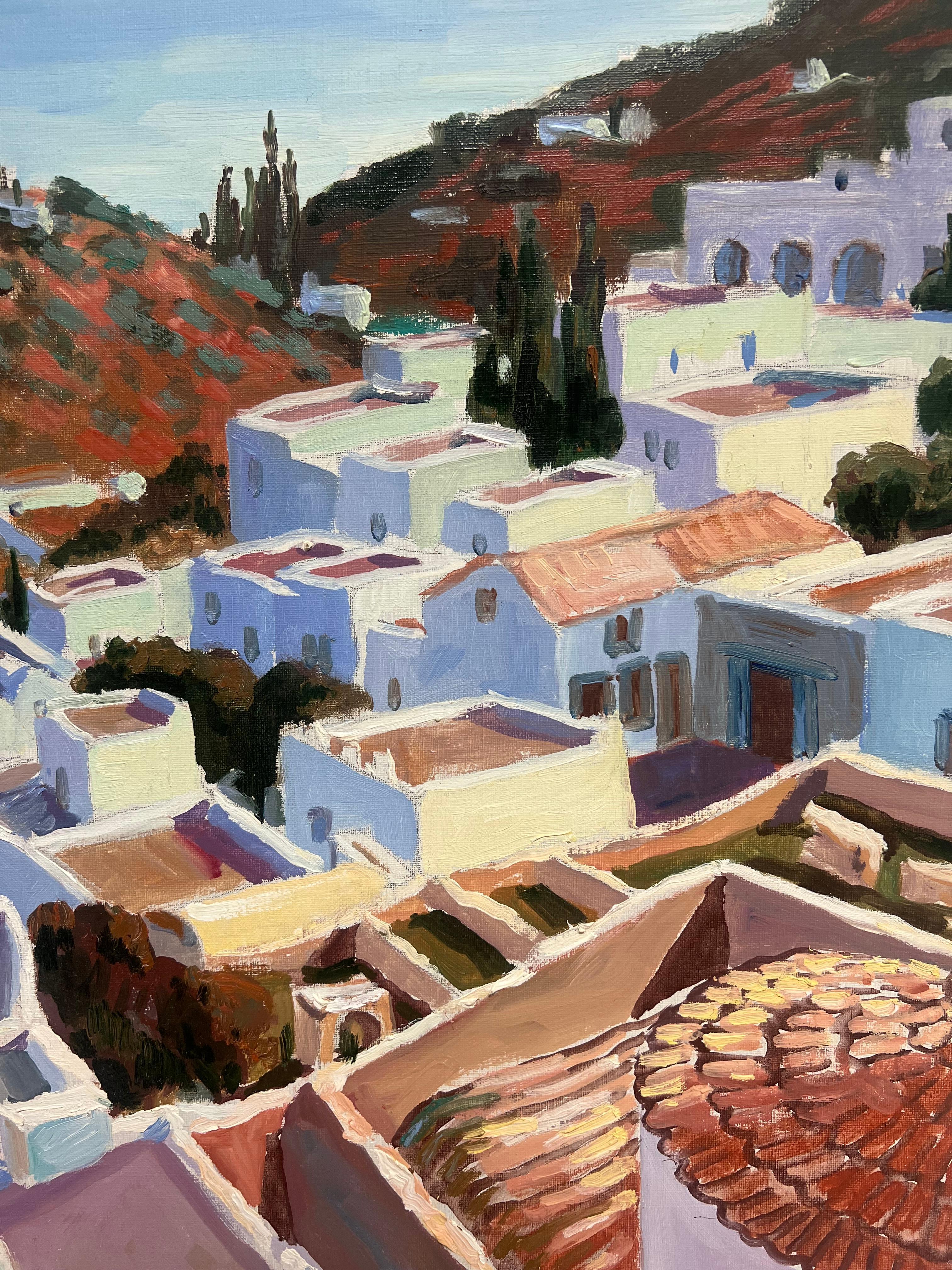 Azoteas de la Ciudad Griega
firmado por Georges Bordonave (contemporáneo francés)
de 1987
pintura al óleo sobre lienzo, sin enmarcar
lienzo: 24 x 29 pulgadas
estado: muy bueno
Procedencia: de una gran colección privada de obras de este artista,