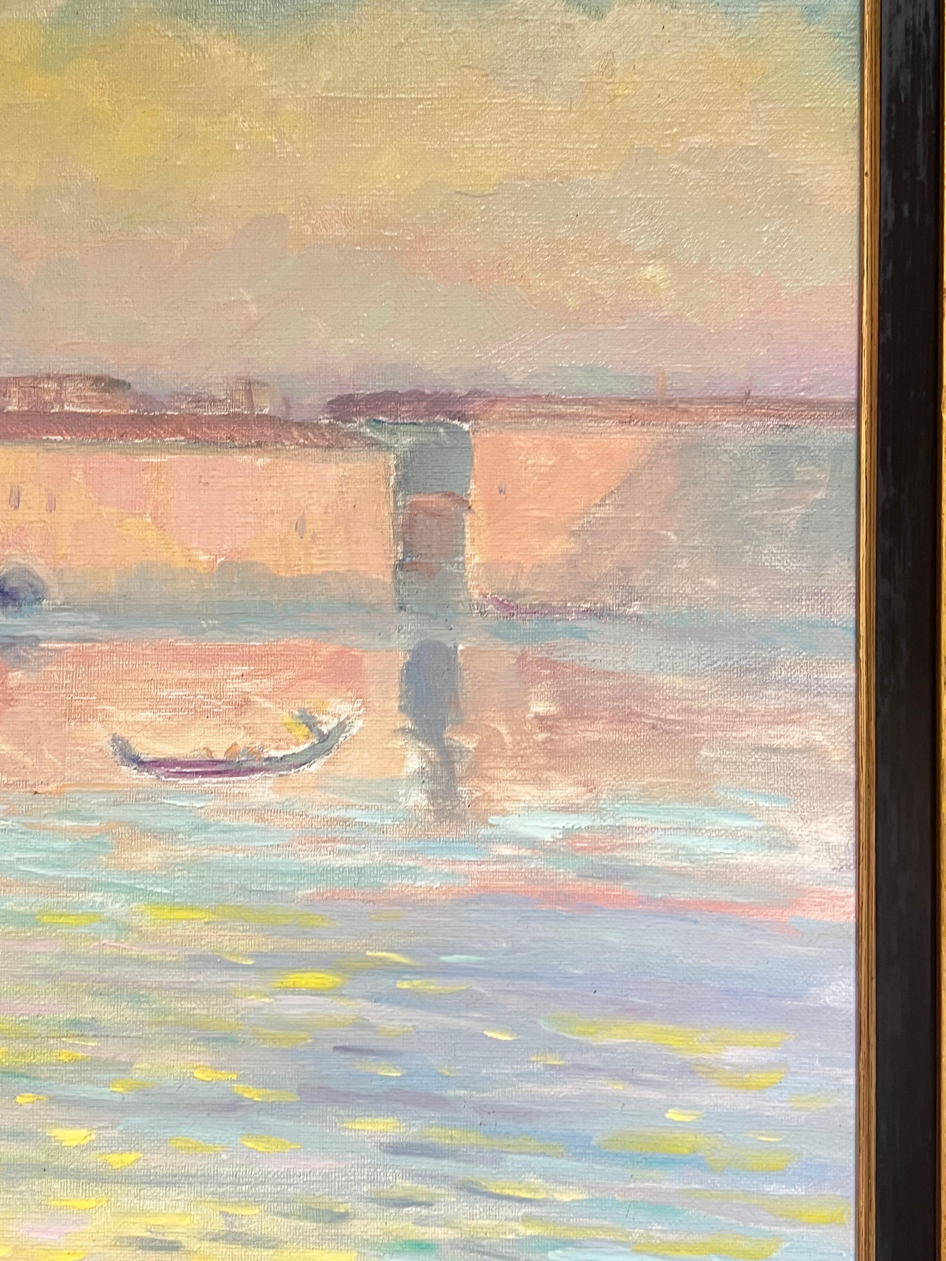 Venetian Reflections at Dusk Oil Painting of San Giorgio Maggiore Painting For Sale 10
