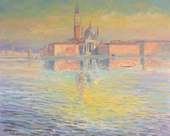 Venetian Reflections at Dusk Oil Painting of San Giorgio Maggiore Painting