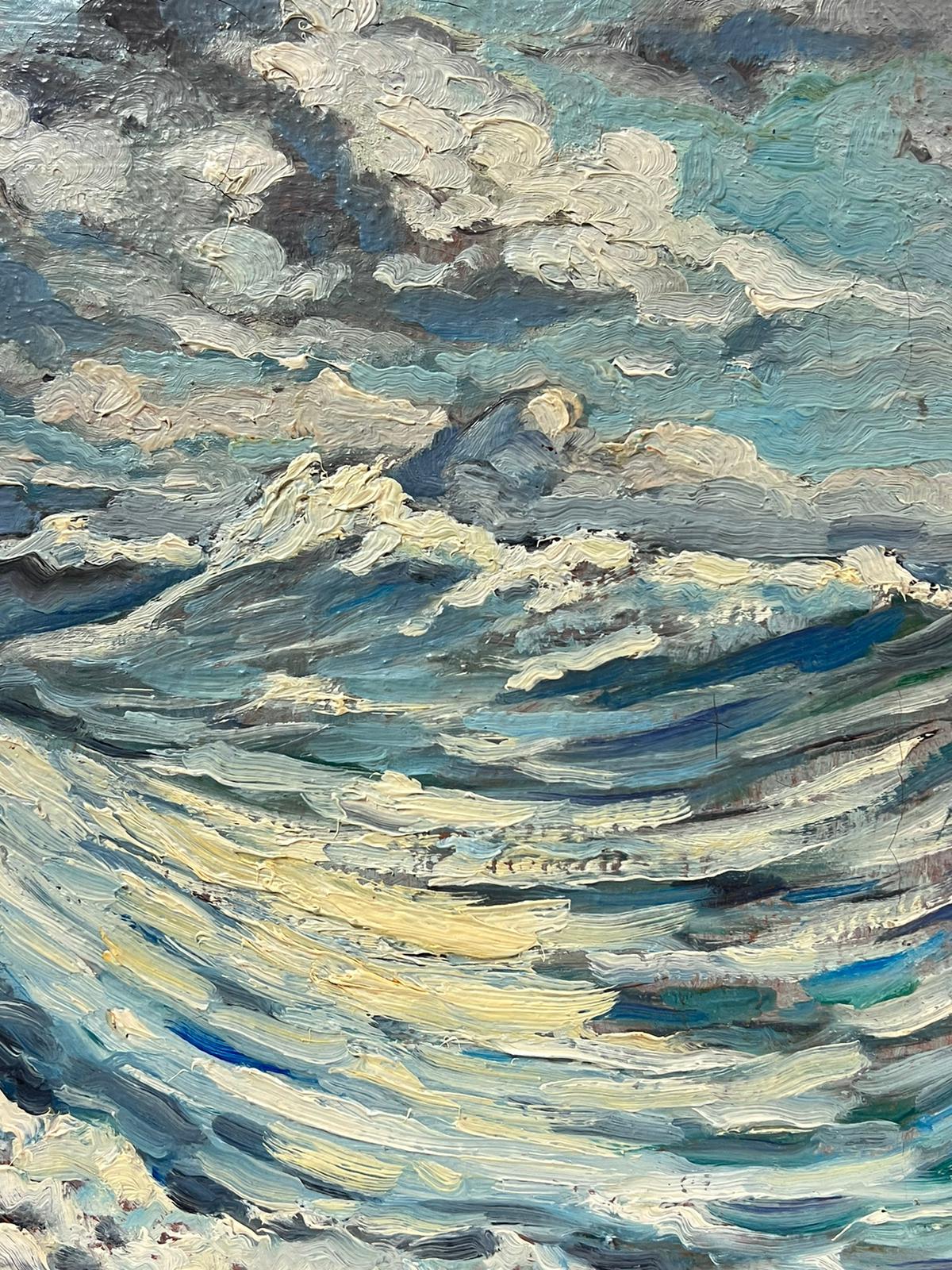 Stormy Seas
by Georges Bordonave (French contemporary) 
dated
signed oil painting on canvas, unframed
canvas: 15 x 18.5 inches
condition: very good
provenance: from a large private collection of this artists work, western Paris, France. 