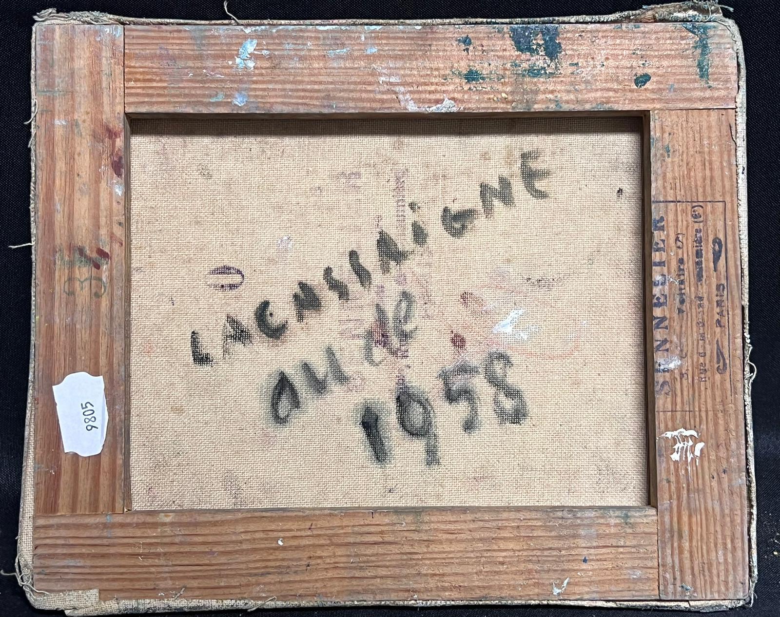 óleo sobre lienzo firmado, sin enmarcar 
lienzo: 9 x 11 pulgadas
verso de la inscripción
procedencia: colección privada, Francia
estado: muy bueno y en buen estado