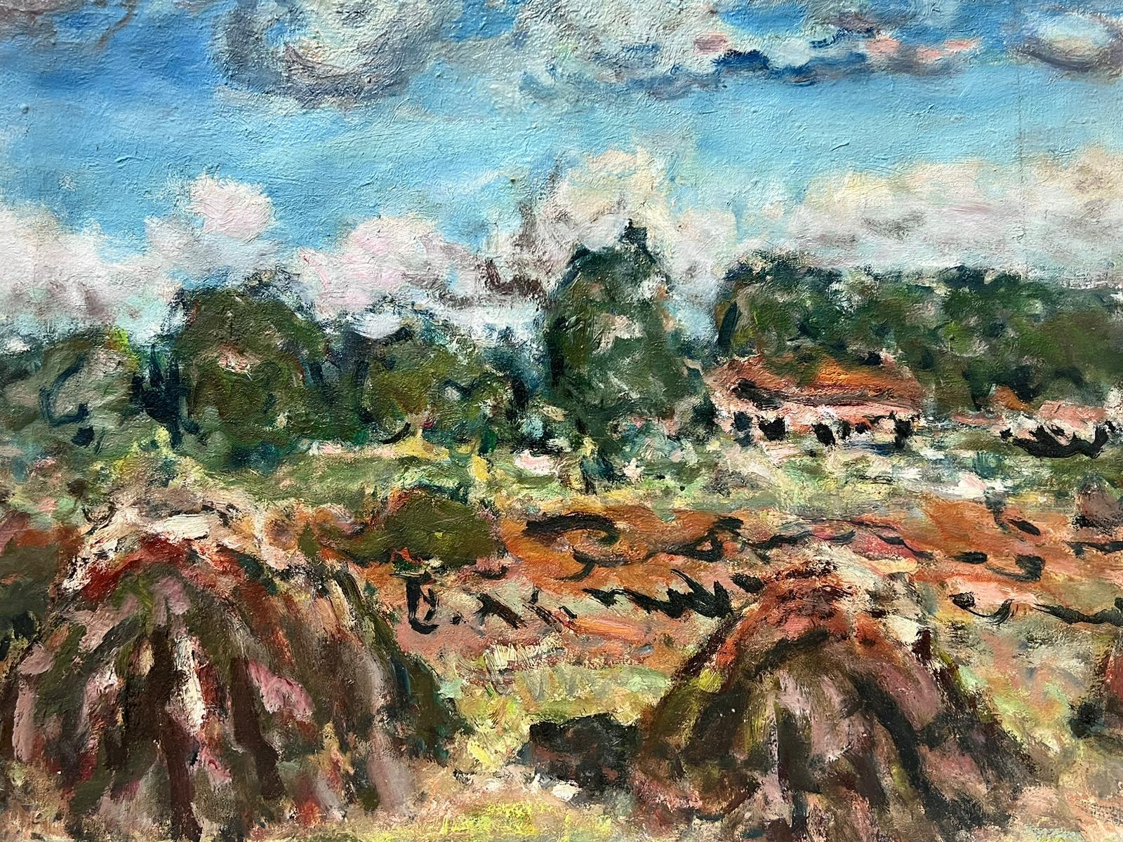 Mid 20th Century French Post-Impressionist Signed Oil Mud Bails French Valley For Sale 2