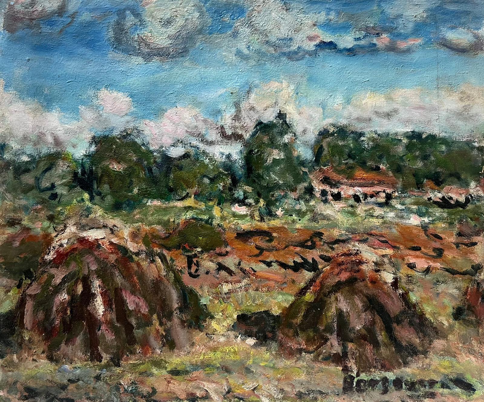 Georges Bousquait Abstract Painting - Mid 20th Century French Post-Impressionist Signed Oil Mud Bails French Valley