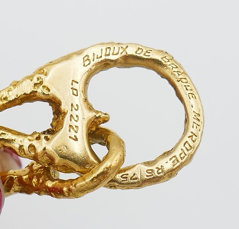 Georges Braque Birds Procris Vintage Brooch Pin Pendant Necklace 18k Gold Enamel 5