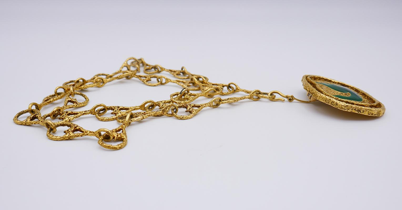 Georges Braque Birds Procris Vintage Brooch Pin Pendant Necklace 18k Gold Enamel 3