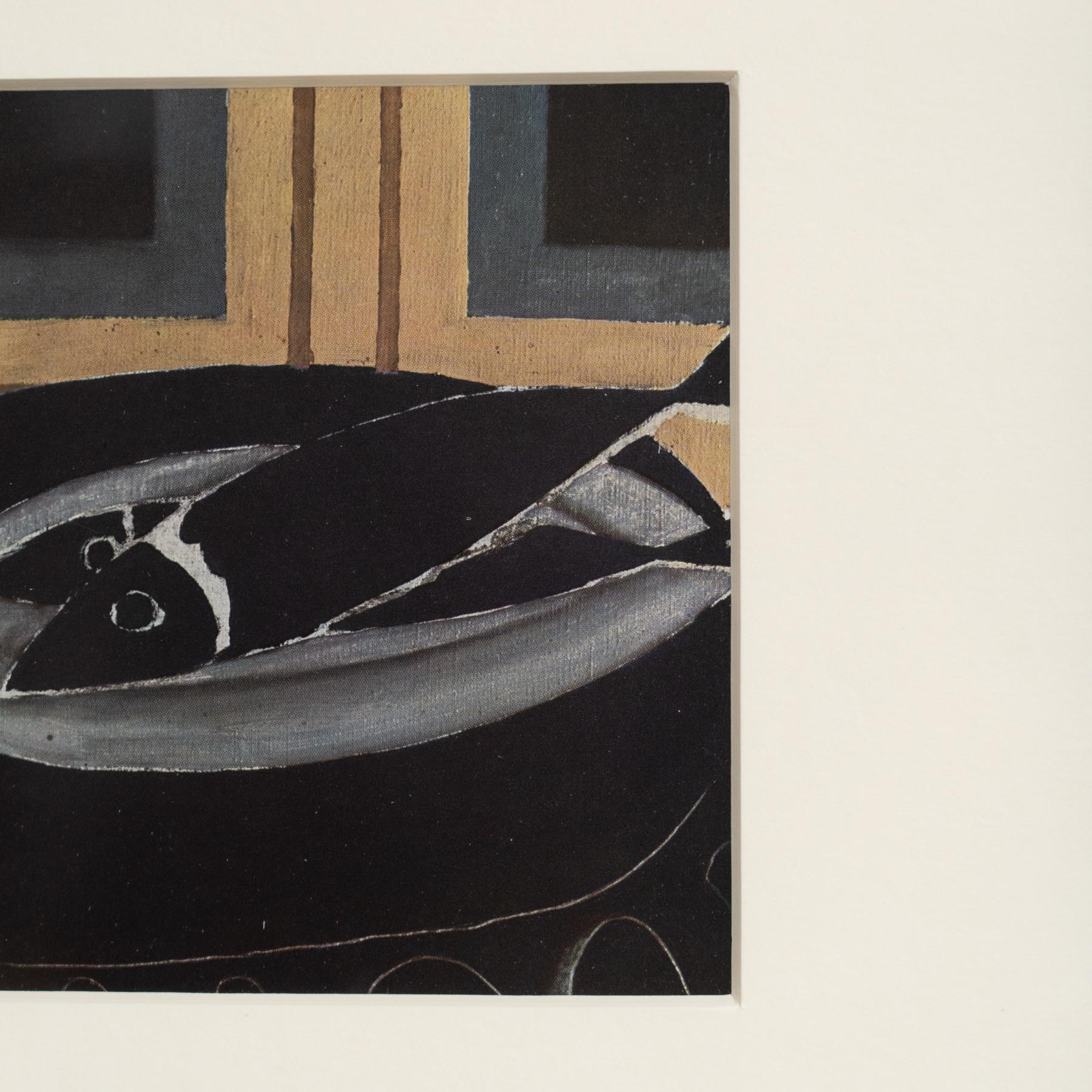 Milieu du XXe siècle Georges Braque estampe en couleurs, encadrée, 1948 - Editions du Chêne en vente