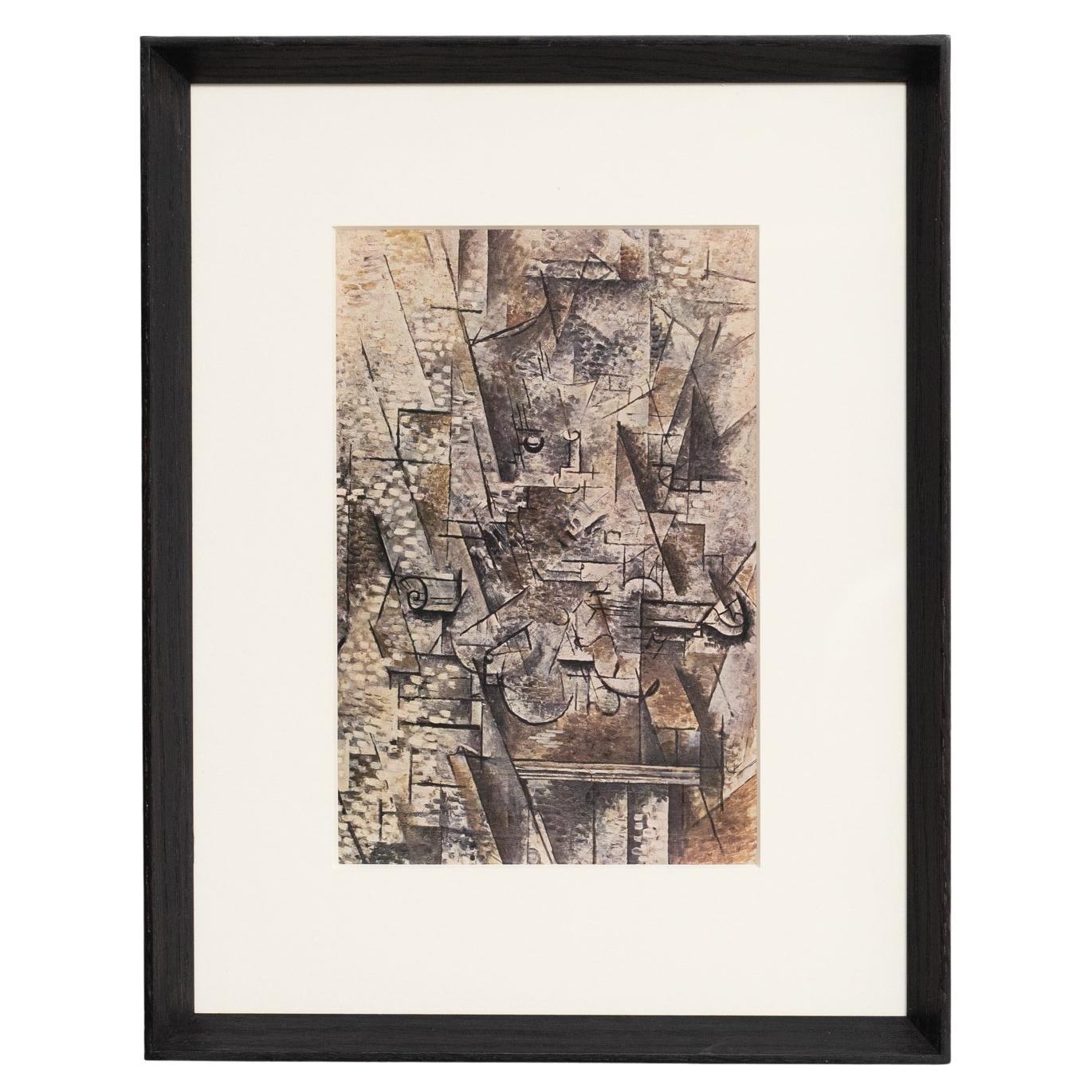 Grabado en cliché en color de Georges Braque, enmarcado, 1948