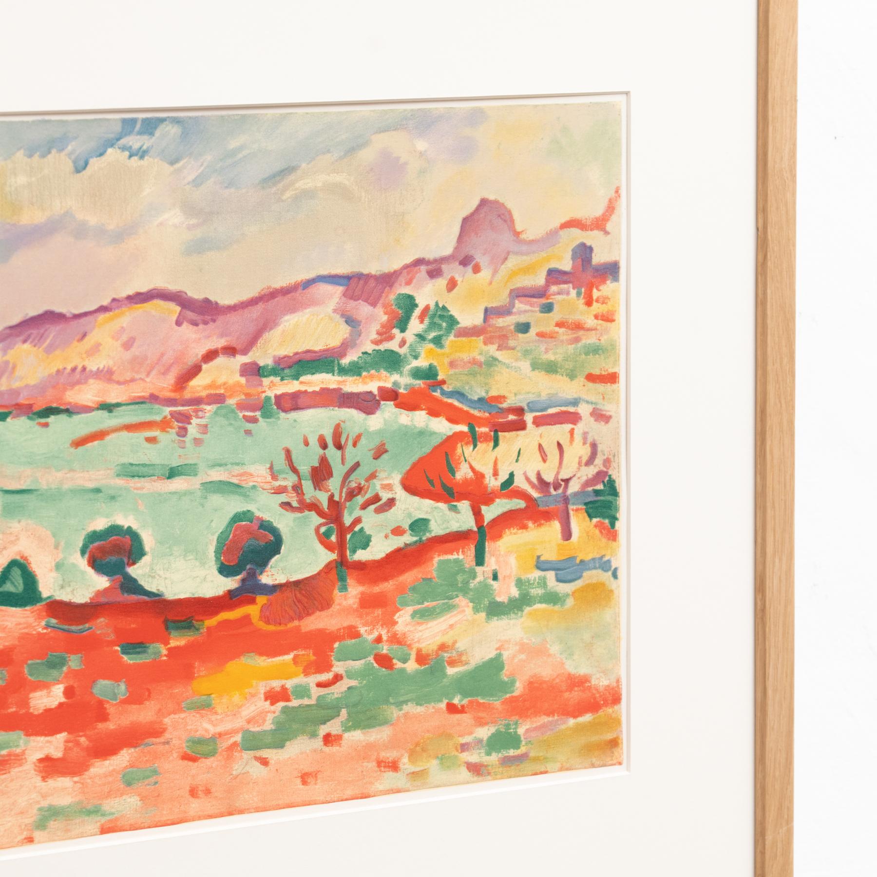 French Georges Braque Framed 'Paysage à l'Estaque' Color Lithography, circa 1906 For Sale