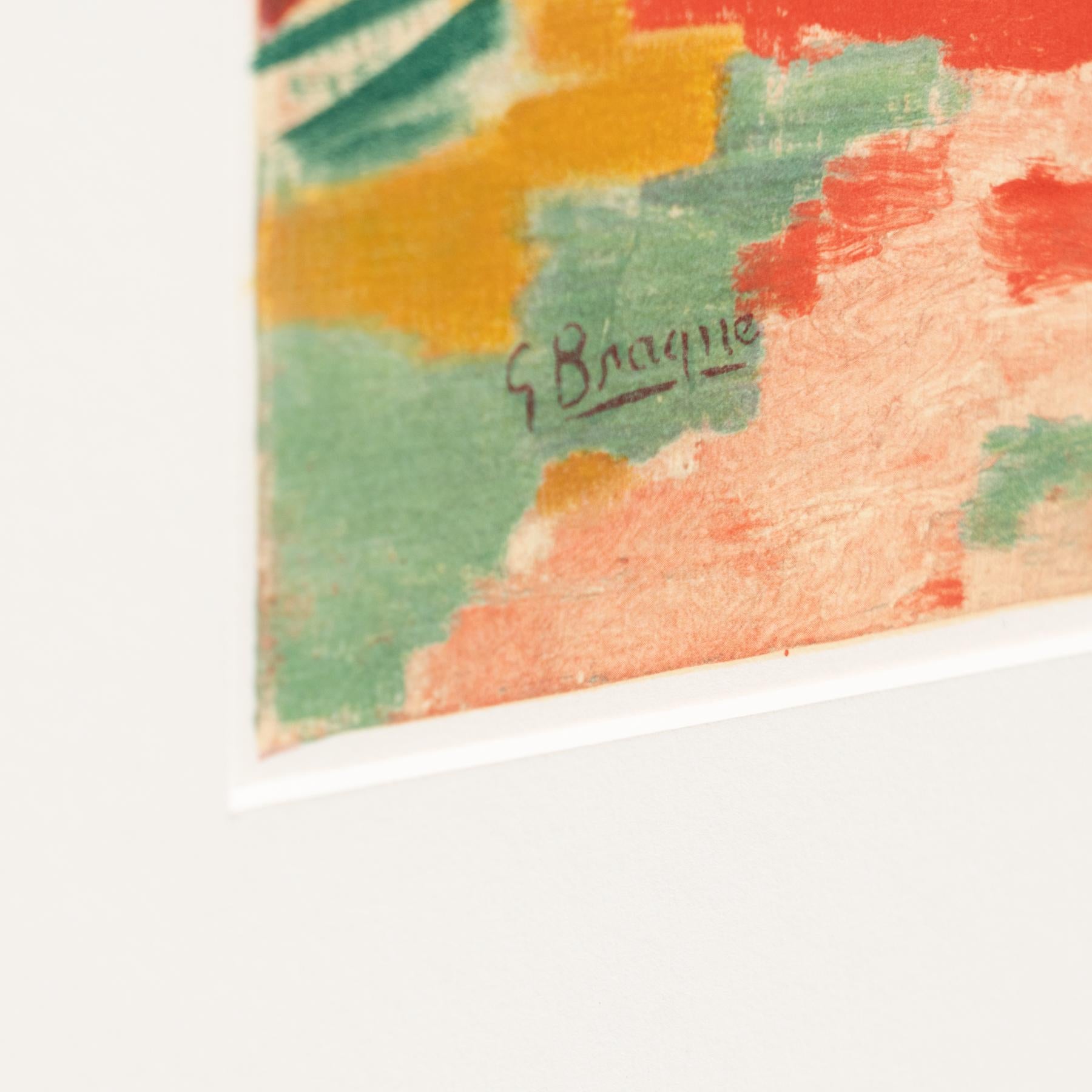 Papier Lithographie en couleurs encadrée de Georges Braque 