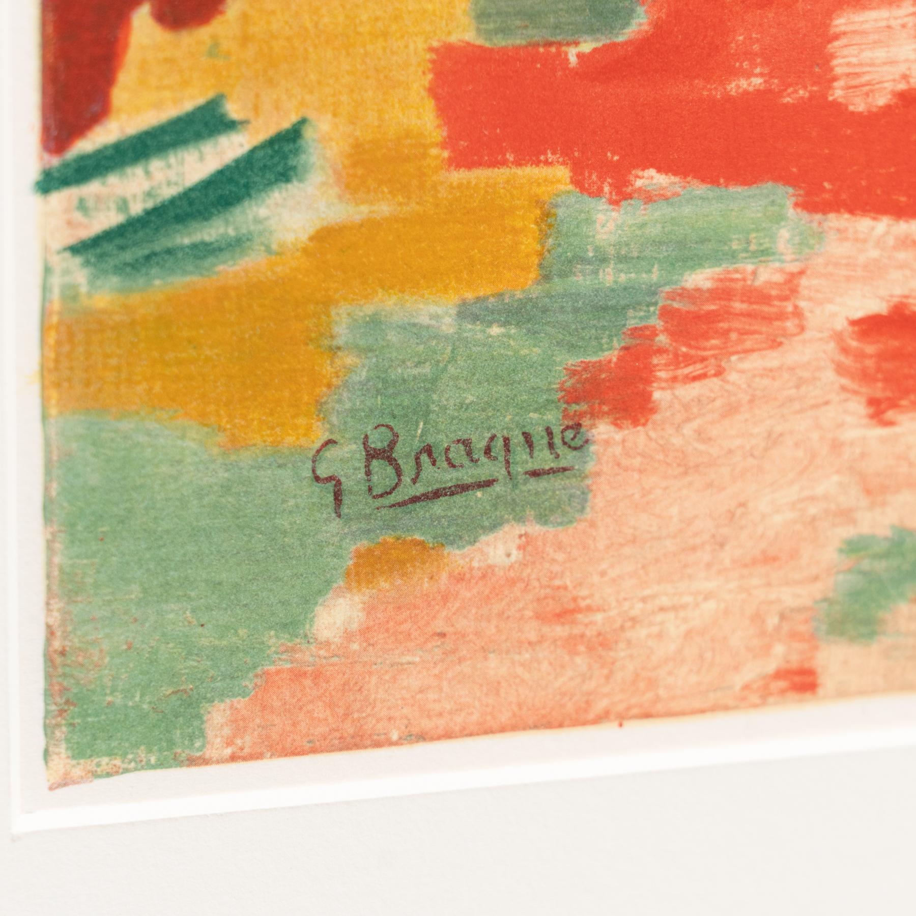 Lithographie en couleurs encadrée de Georges Braque 