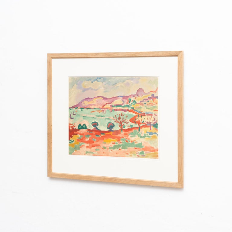 French Georges Braque Framed 'Port de Collioure' Color Lithography, circa 1972 For Sale