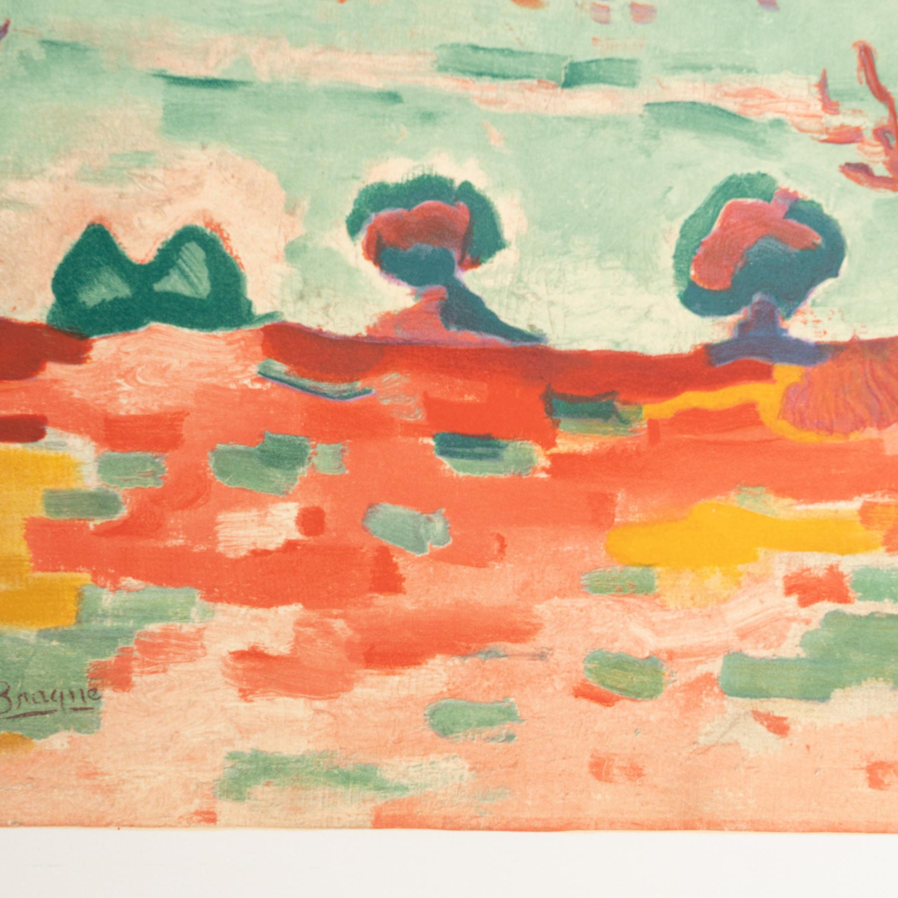 French Georges Braque Framed 'Port de Collioure' Color Lithography, circa 1972 For Sale