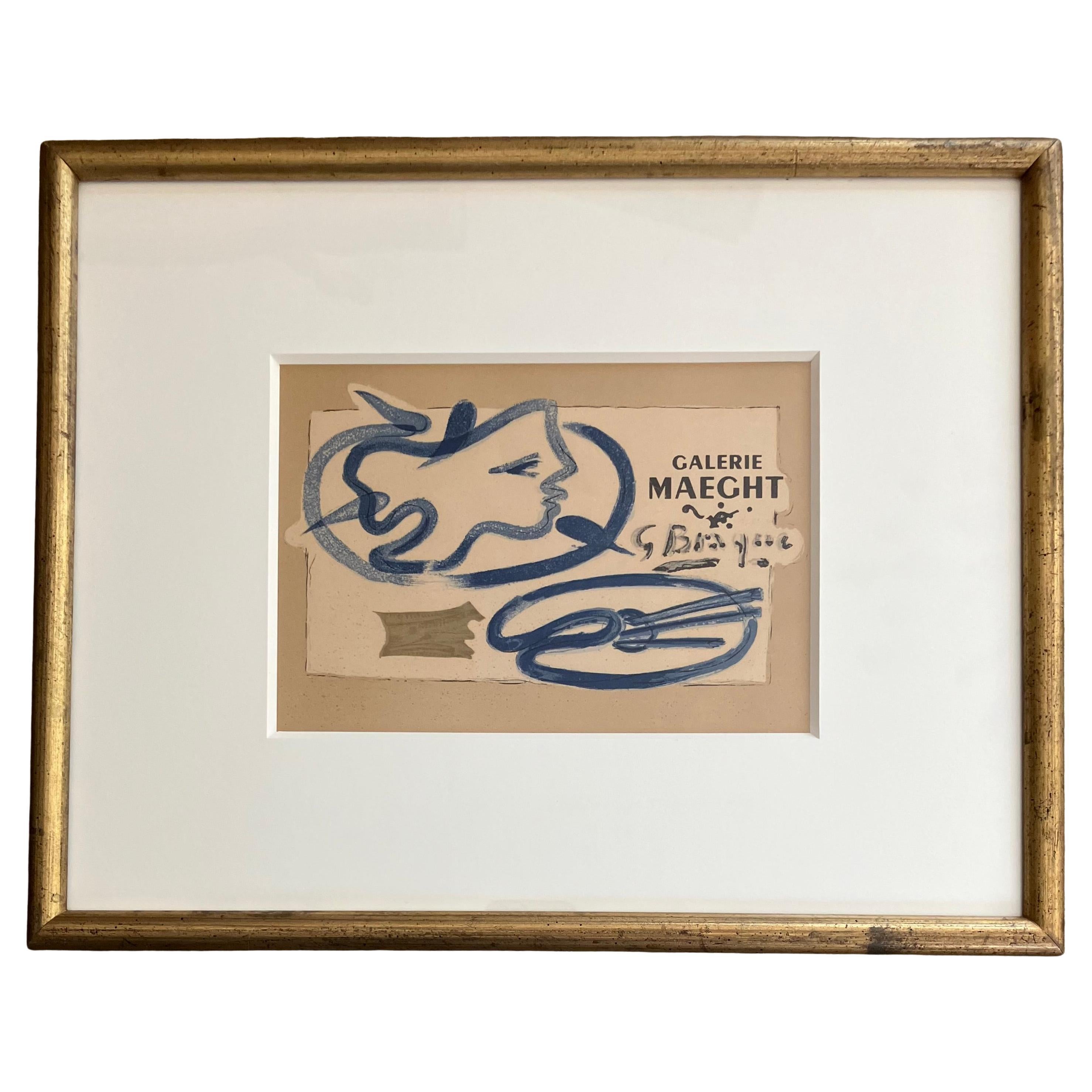 Georges Braque gerahmt vintage print Galerie Maeght