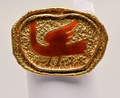 Georges Braque Gold and Enamel Bird Brooch