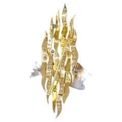 Georges Braque Hebe Brooch 18k Gold Diamond Pendant Estate Jewelry