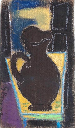 Pitcher, Pastel on Board Cubist Painting, Georges Braque