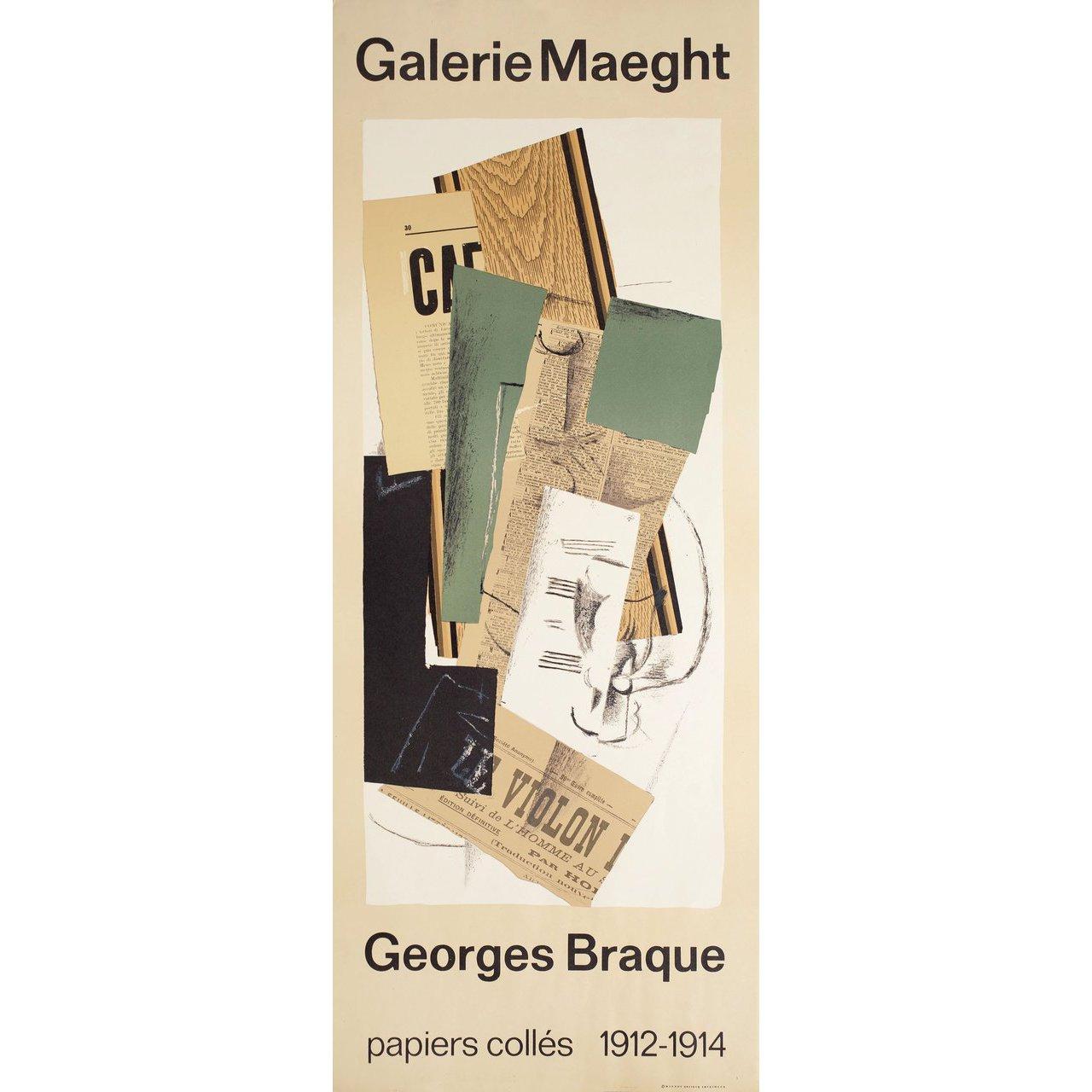 Original 1970s French insert poster by Georges Braque for the exhibition Georges Braque: Papiers Colles 1912-1914. Very good-Ffne condition, rolled. Please note: the size is stated in inches and the actual size can vary by an inch or more.
 
