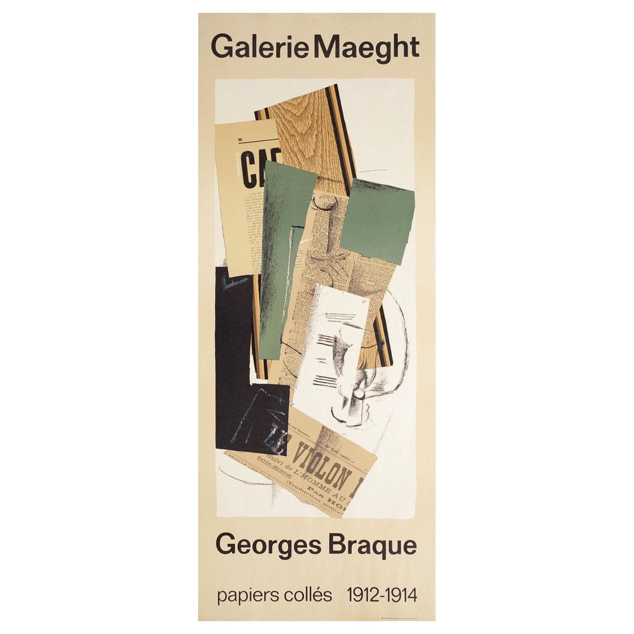 Georges Braque Papiers Colles 1912-1914 1970s French Insert Exhibition Poster