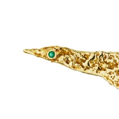 Georges Braque Paris Vintage Hammered Gold Bird Brooch
