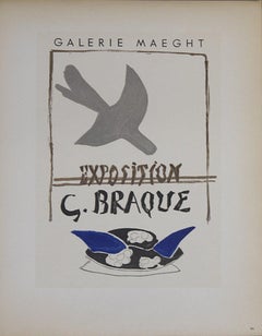 1959 After Georges Braque 'Galerie Maeght Exposition' Cubism France Lithograph