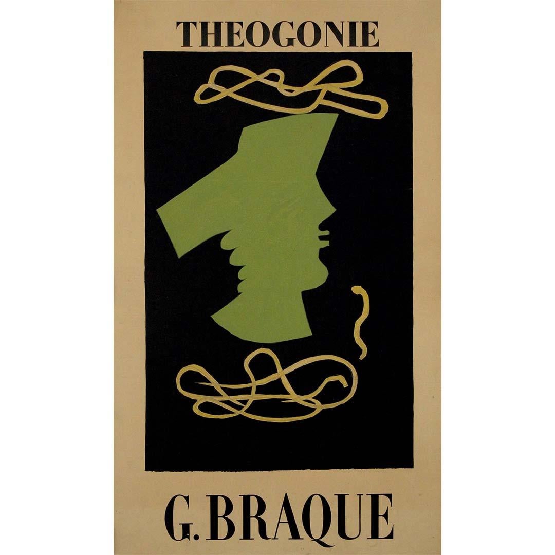 Affiche originale de 1959 pour l'exposition "Théogonie" de Georges Braque