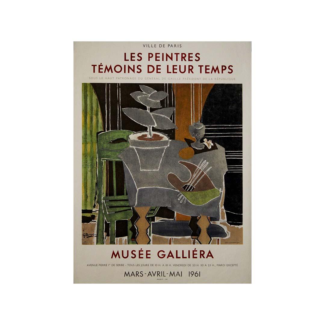 Manifesto originale di Georges Braque del 1961 - Les Peintres Témoins de Leur Temps in vendita 3