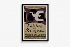 1962 original poster by Georges Braque : Musée du Louvre - l'atelier de Braque