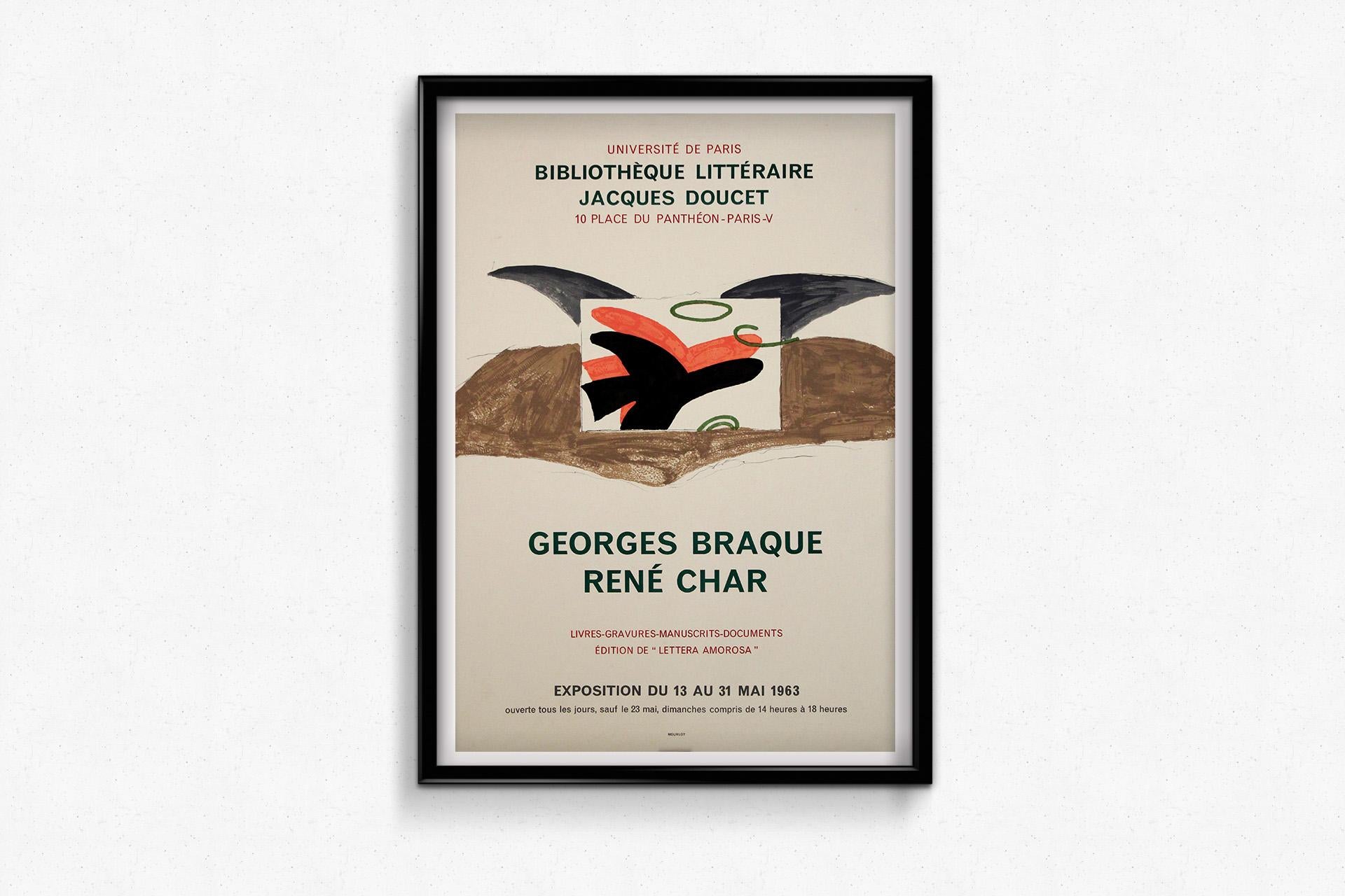 1963 Exposición del pintor Georges Braque y del poeta René Char en venta 1