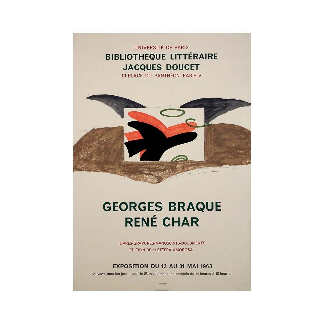 1963 Exposición del pintor Georges Braque y del poeta René Char en venta 3