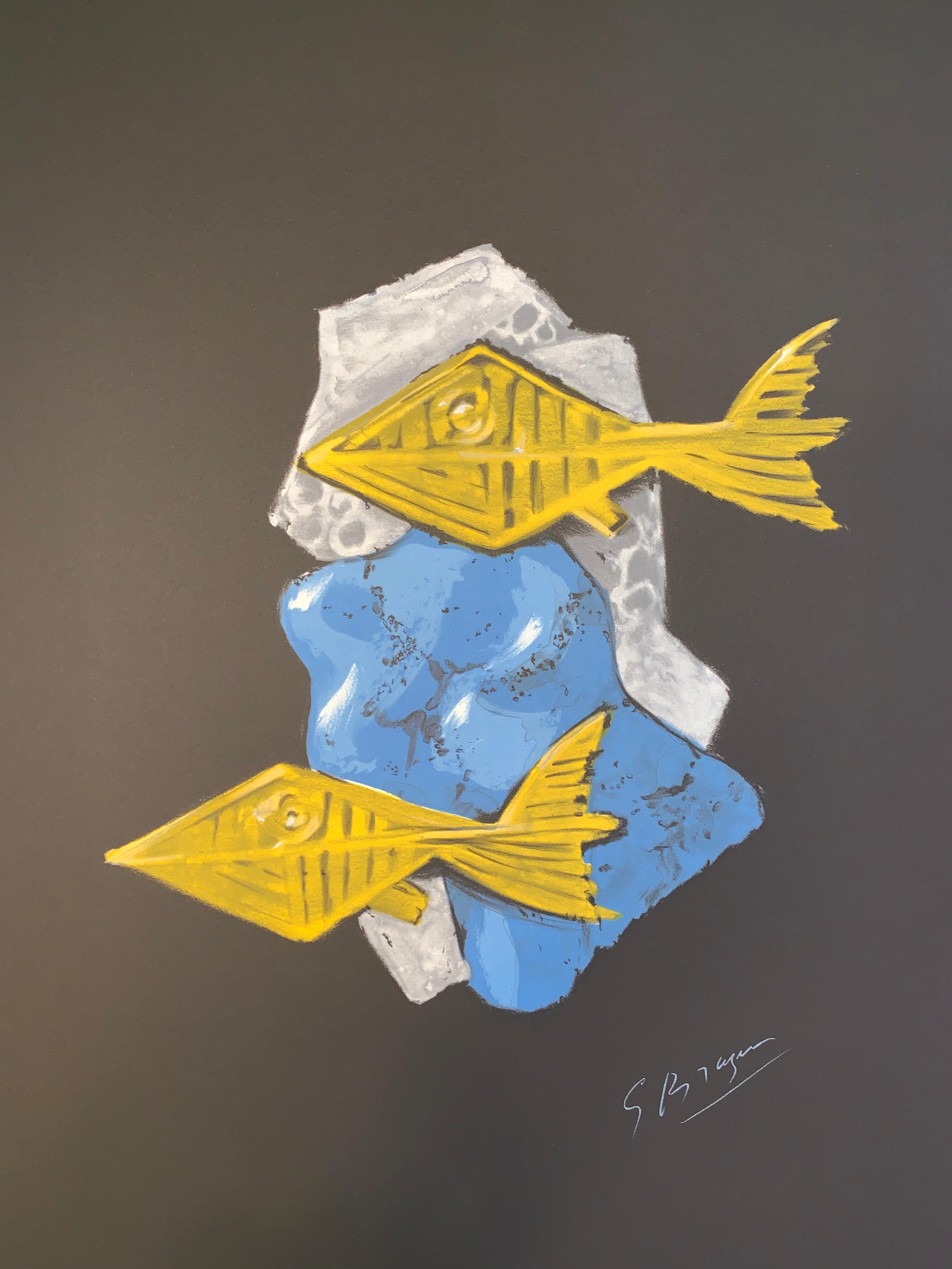 Color lithograph after a gouache by Georges Braque from the edition of 398 published by Armand & Georges Israel in 1988. Printed signature.

 Artwork entirely made in France: from the production of the Vélin d’Arches paper in Arches in the Vosges