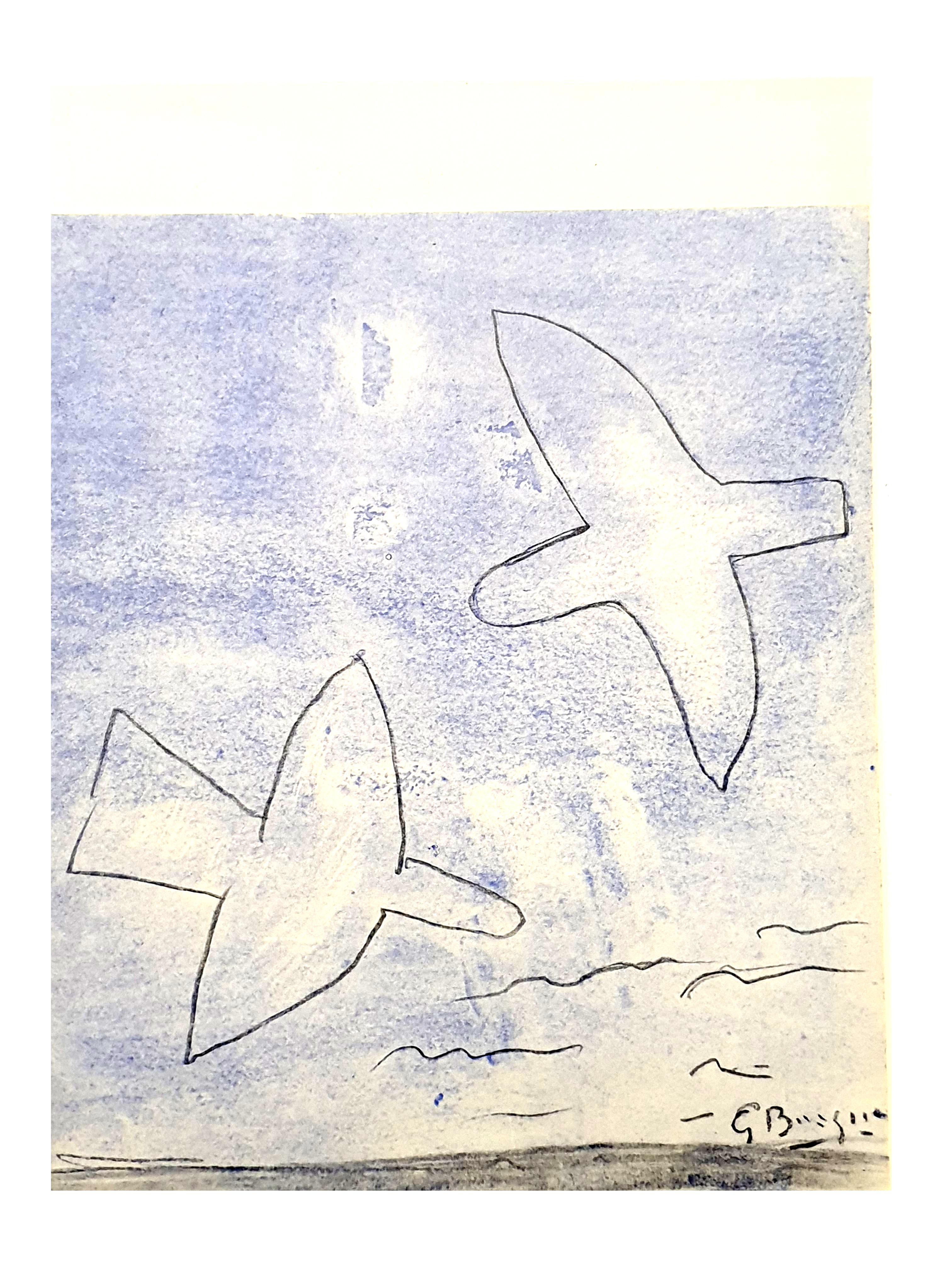 Dopo Georges Braque - Oiseaux - Pochoir (after) Georges Braque in vendita 1