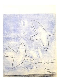 After Georges Braque - Oiseaux - Pochoir
