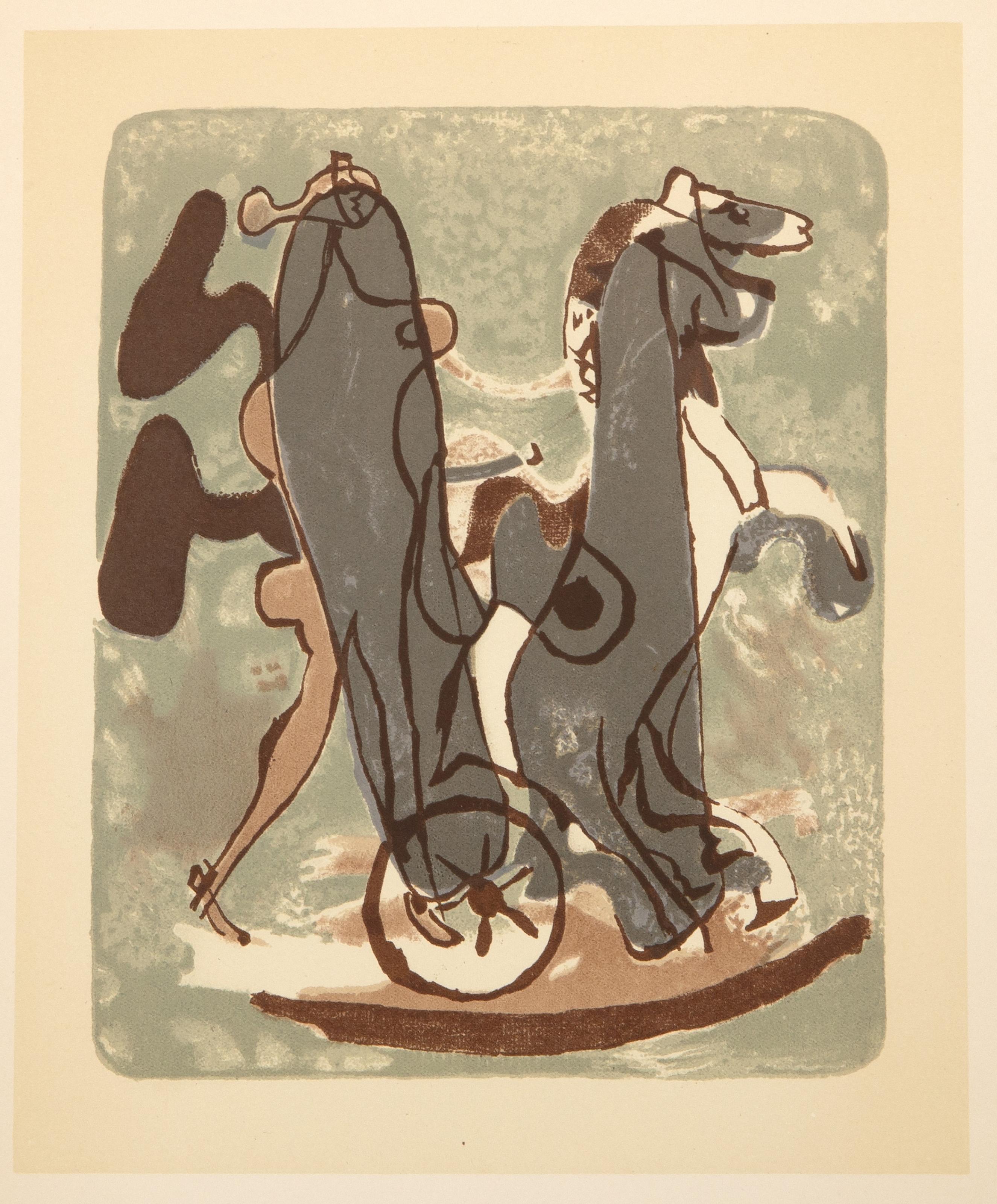  Georges Braque, francés (1882 - 1963).  Athene, Año: hacia 1963, Medio: Litografía offset, Tamaño de la imagen: 9 x 7,25 pulgadas, Tamaño: 13,5 x 11 pulgadas (34,29 x 27,94 cm) 