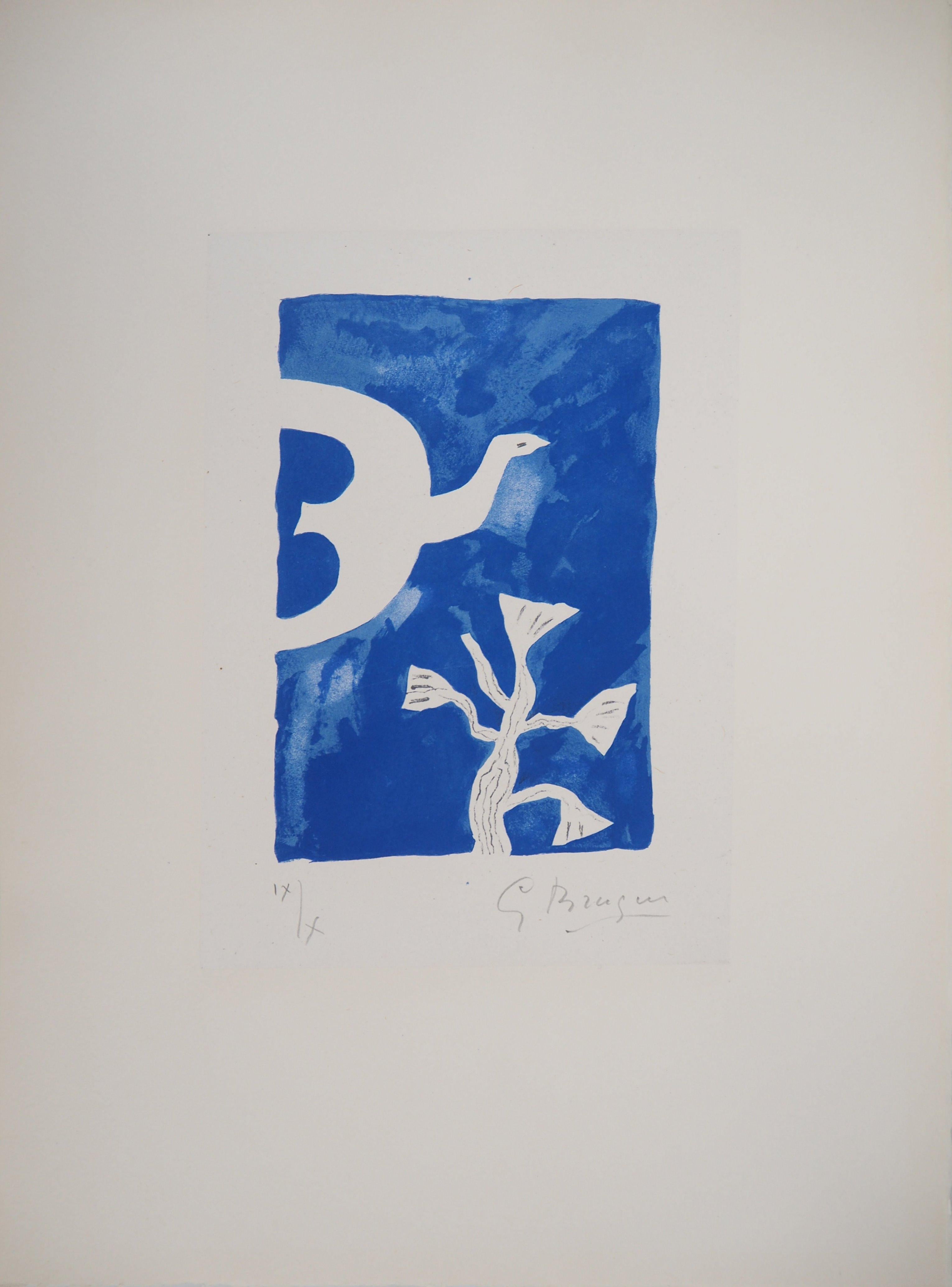 Bird and Lotus - Original lithograph, Handsigned, Ltd / 10 - Mourlot #92) - Print by Georges Braque
