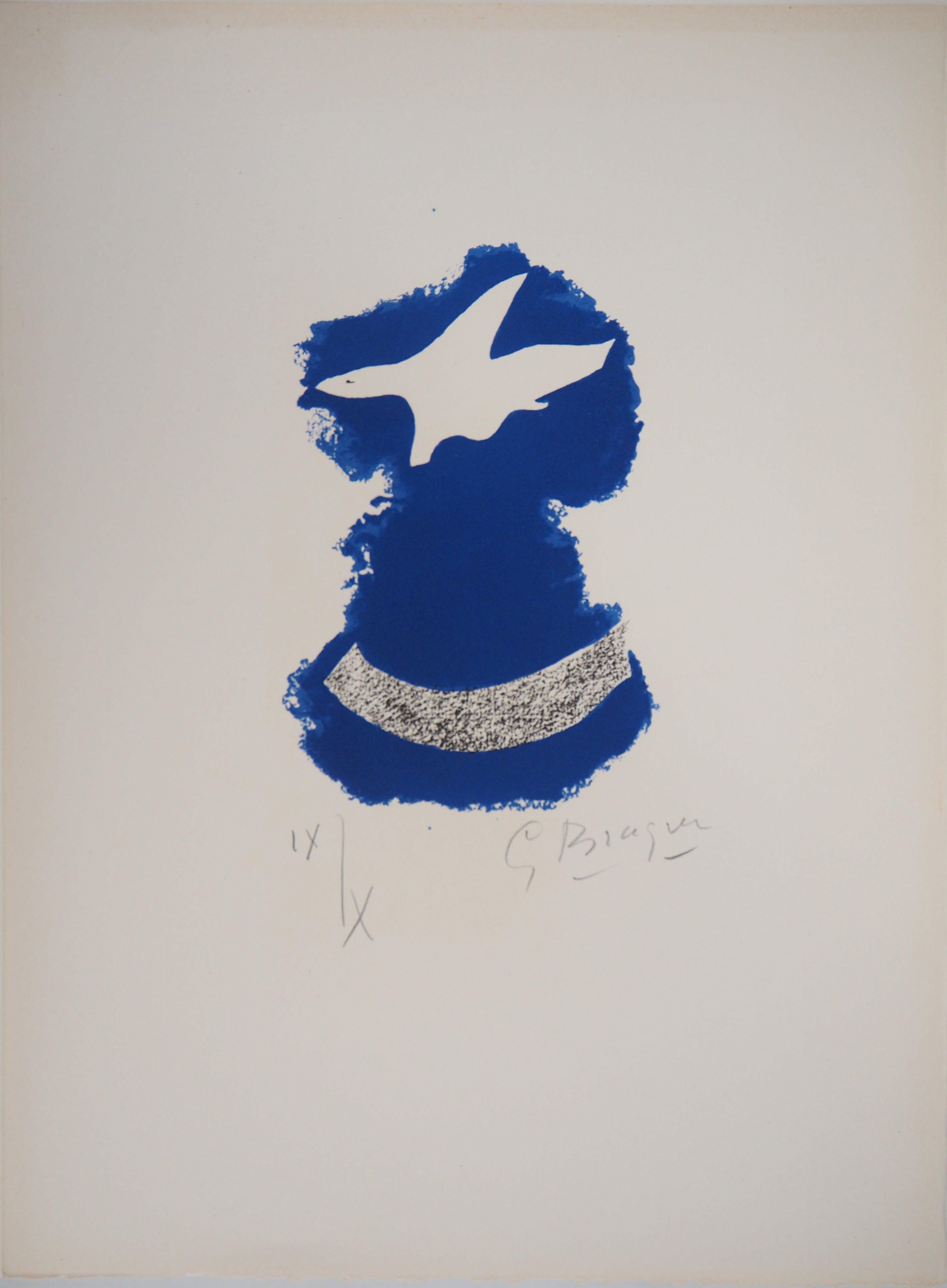 Bird Flying Over Sea - Original lithograph, Handsigned, Ltd / 10 (Mourlot #87) - Print by Georges Braque
