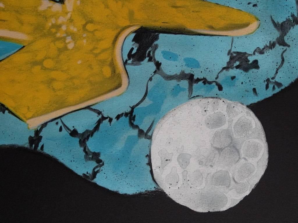 Bird of the Moon - lithograph - 399 copies - Cubist Print by Georges Braque