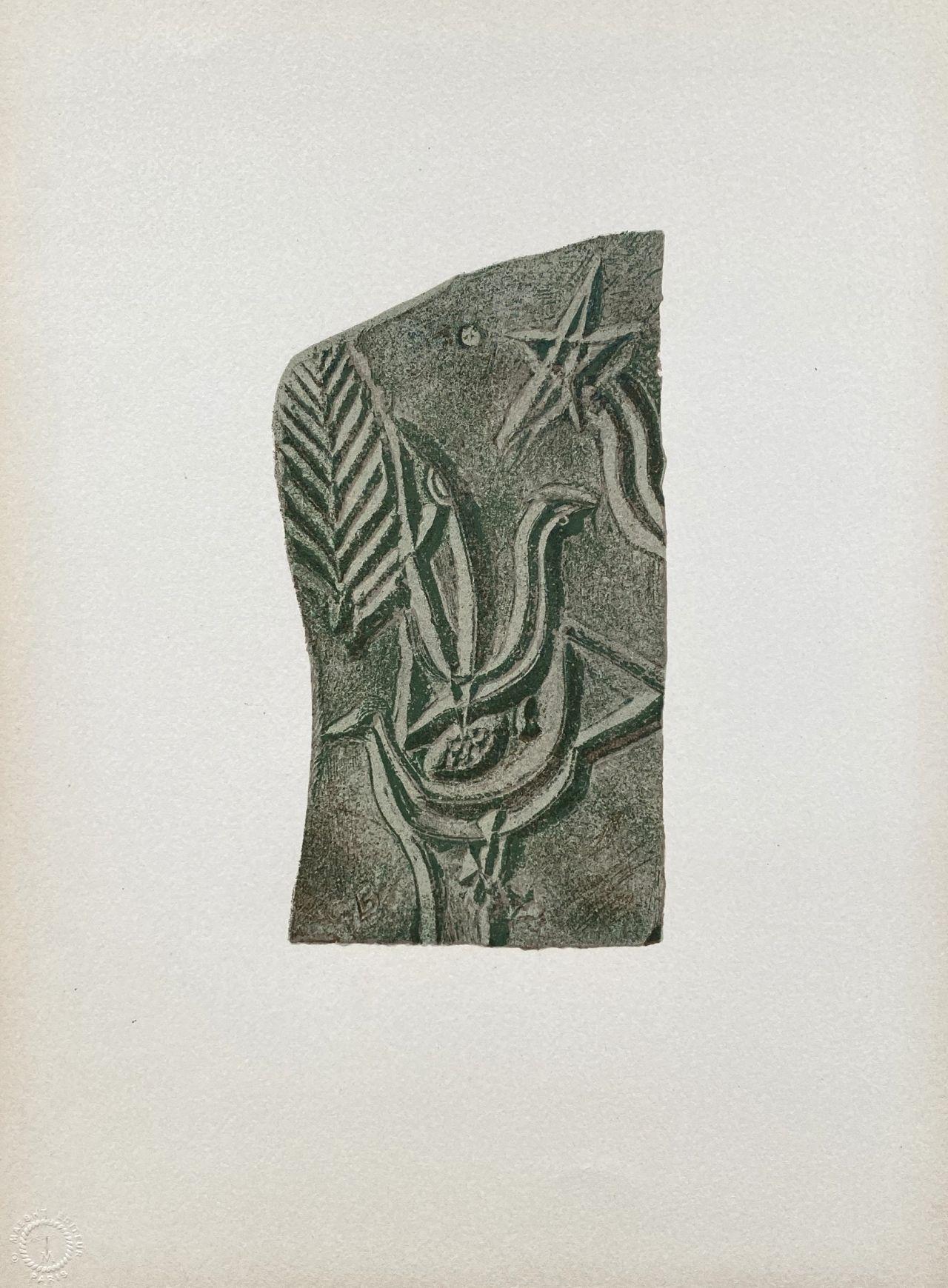 Georges Braque Interior Print – Vogel mit Stern – Lithographie, signiert auf dem Teller
