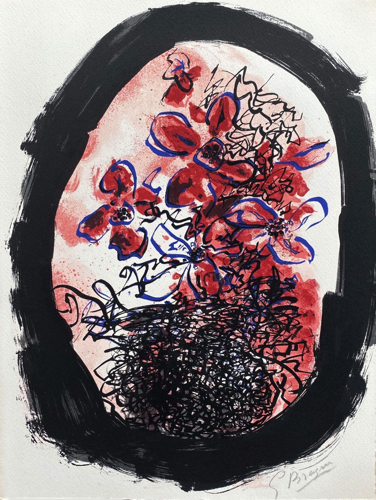 Blumenstrauß – Originallithographie, handsigniert 