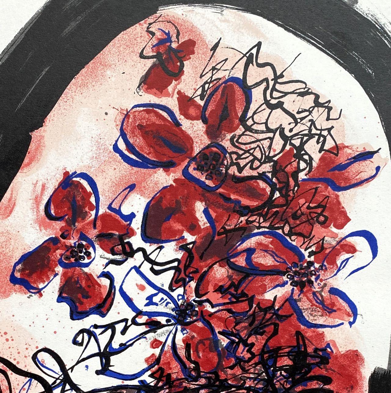 Blumenstrauß – Originallithographie – auf dem Teller signiert (Vallier #188) (Expressionismus), Print, von Georges Braque