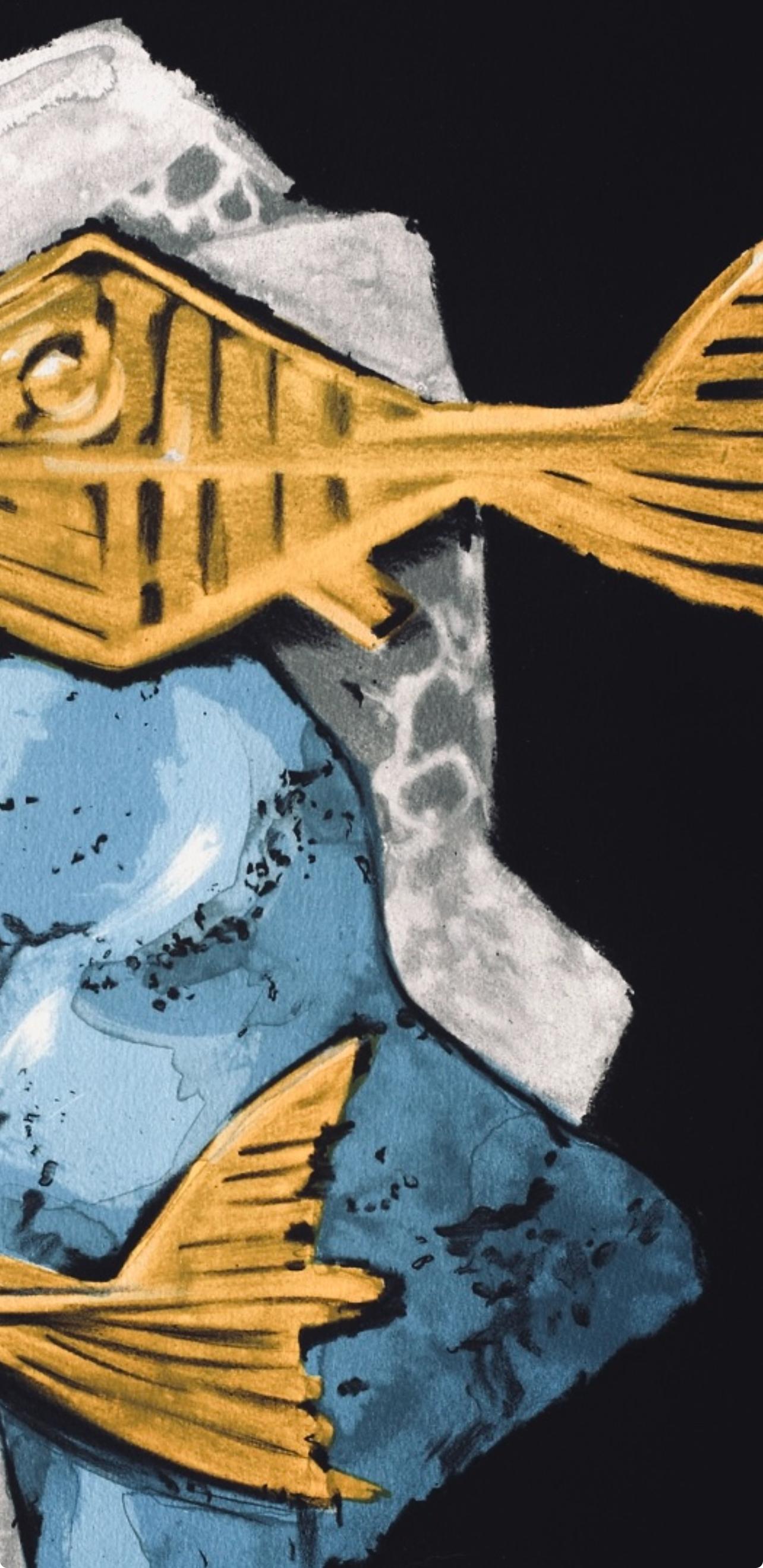 Braque, Acheloos, Œdipe roi de Sophocle (después) - Landscape Print Negro de Georges Braque