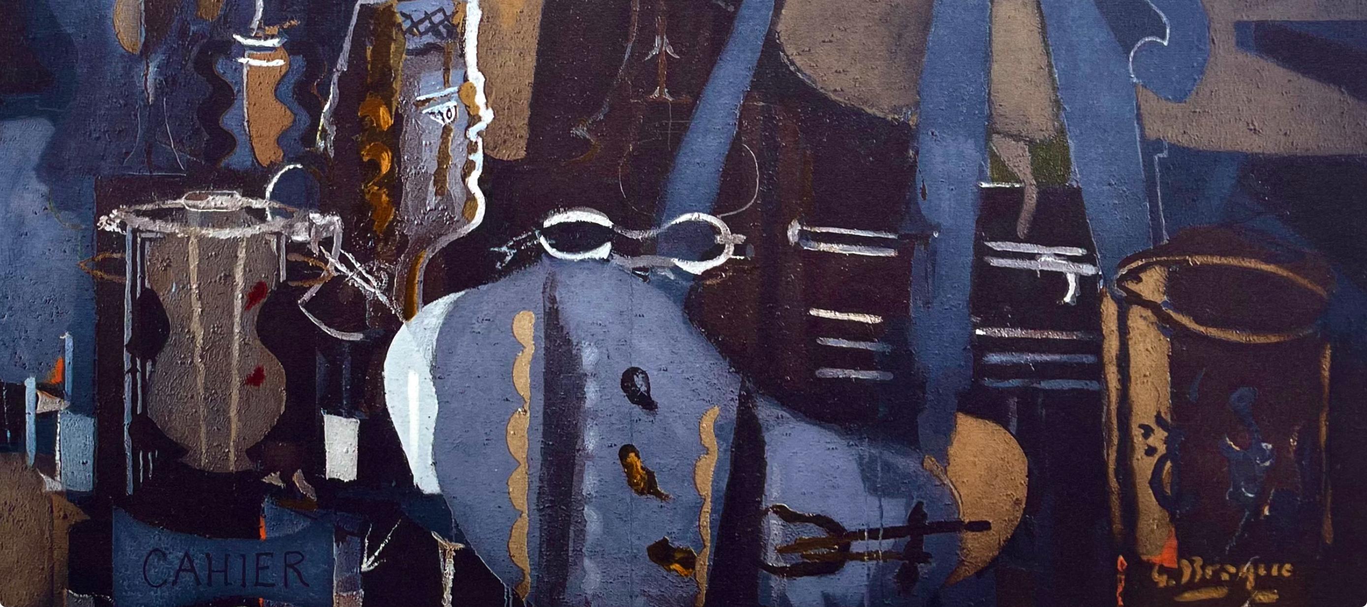 Braque, Atelier VI, Derrière le miroir (after) - Black Abstract Print by Georges Braque