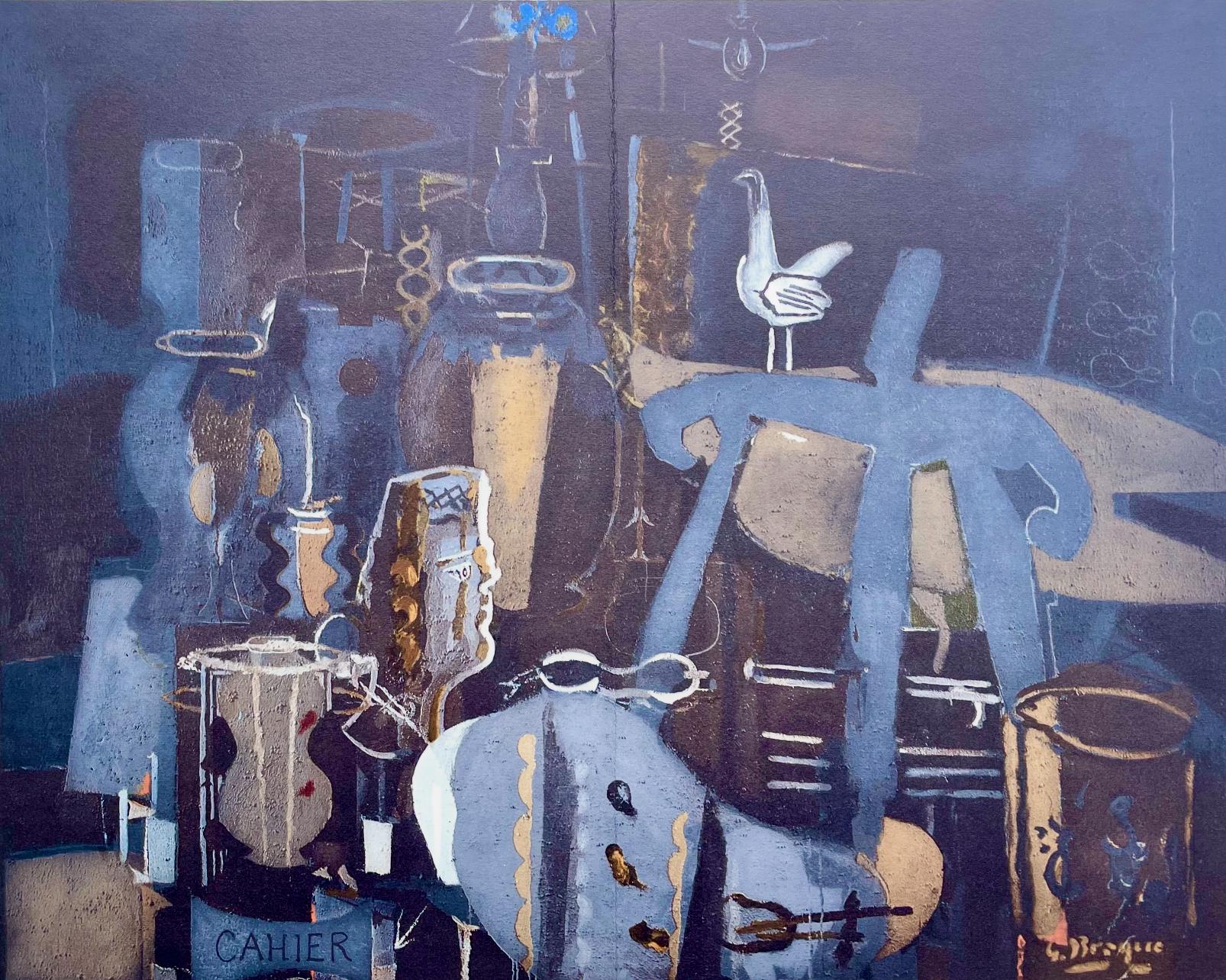 Lithograph on vélin paper. Paper Size: 15 x 22 inches, with centerfold, as issued. Inscription: Signed in the plate and unnumbered, as issued. Notes: From the folio, Derrière le miroir, L'Hommage à Georges Braque, N° 144-145-146, 1964. Published by