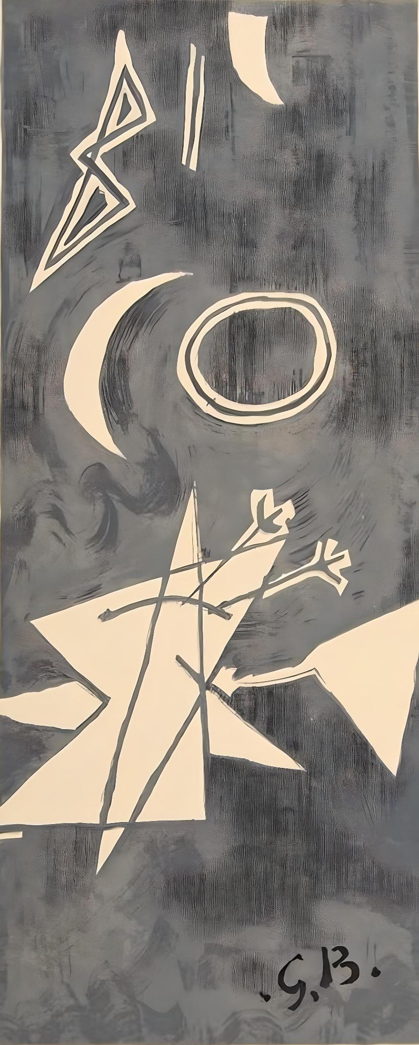 Georges Braque Still-Life Print - Braque, Ciel gris II, Derrière le miroir (after)