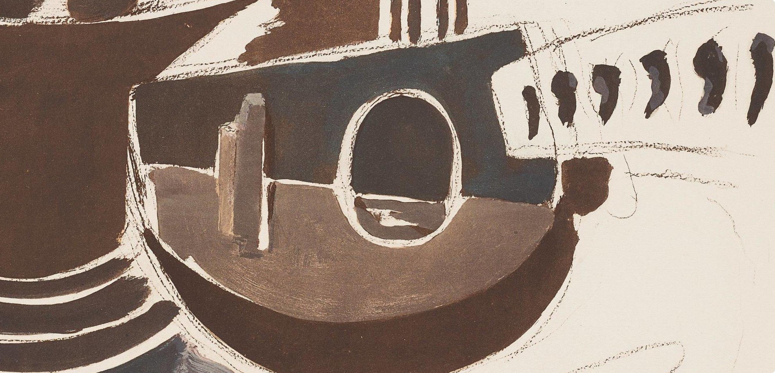 Braque, Composizione, Braque Espaces, 13 Dessins, Lavis, Aquarelles  (dopo) - Print di Georges Braque