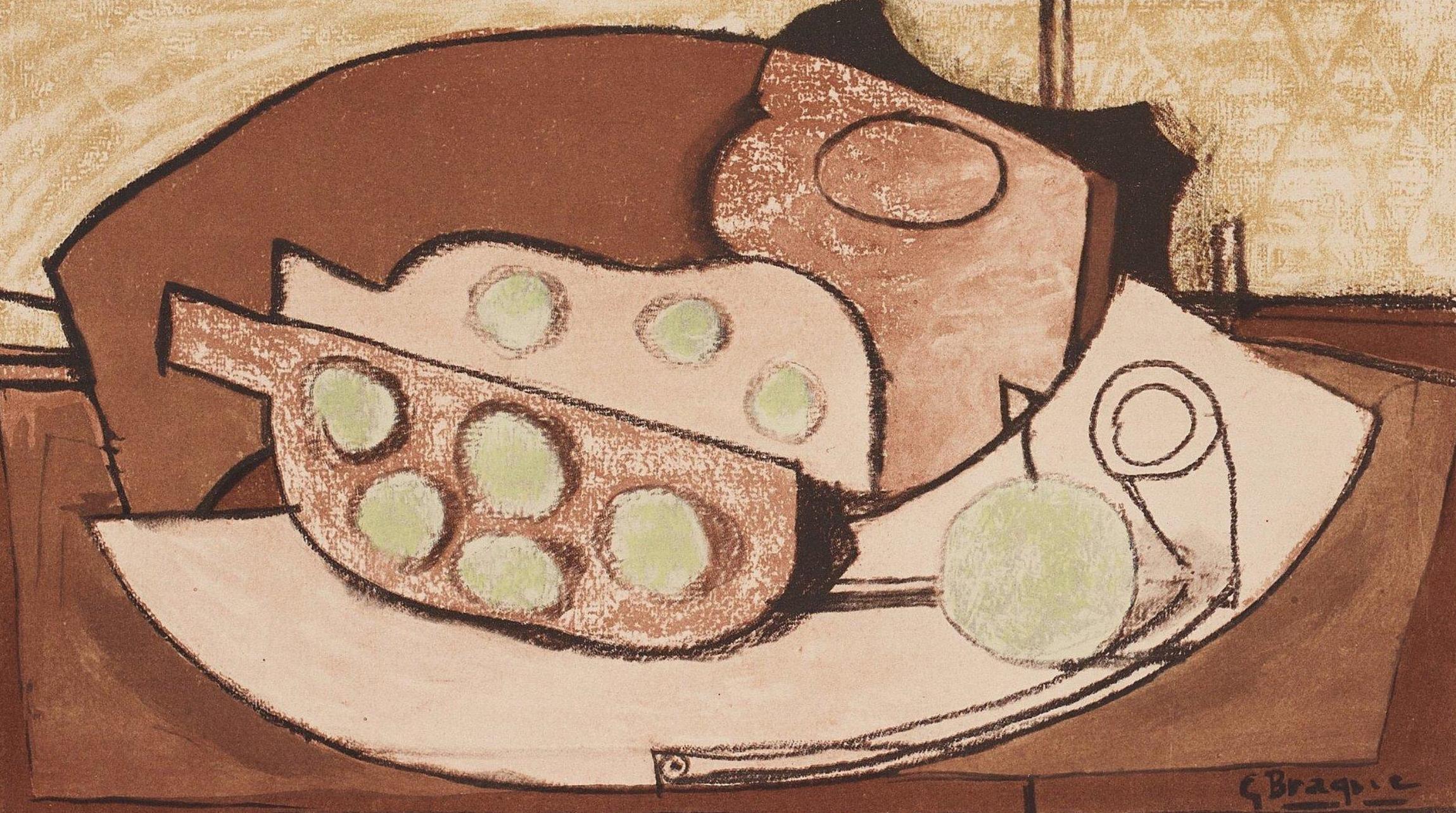 Braque, Composición, Braque Espaces, 13 Dessins, Lavis, Aquarelles  (después) - Print de Georges Braque