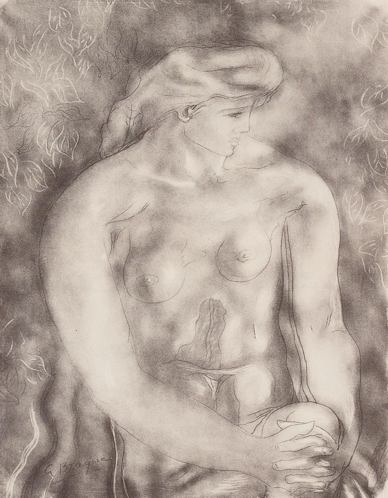Braque, Composición, Braque Espaces, 13 Dessins, Lavis, Aquarelles  (después) - Print de Georges Braque